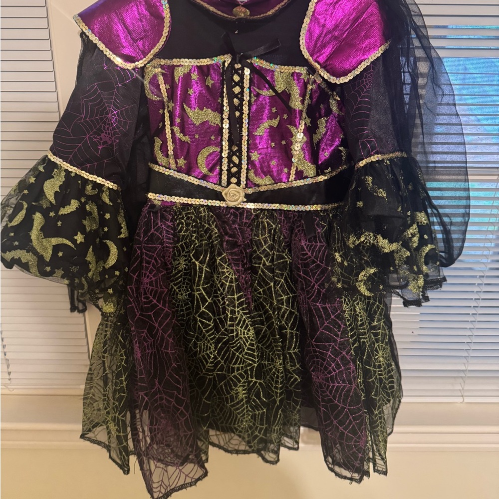 Enchanting Witch Costume for Kids - Purple and Green